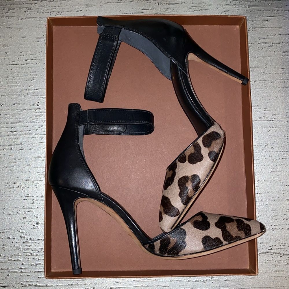 New Coach Houston Ocelot Calf Hair Calfskin Heels - Picture 5 of 13